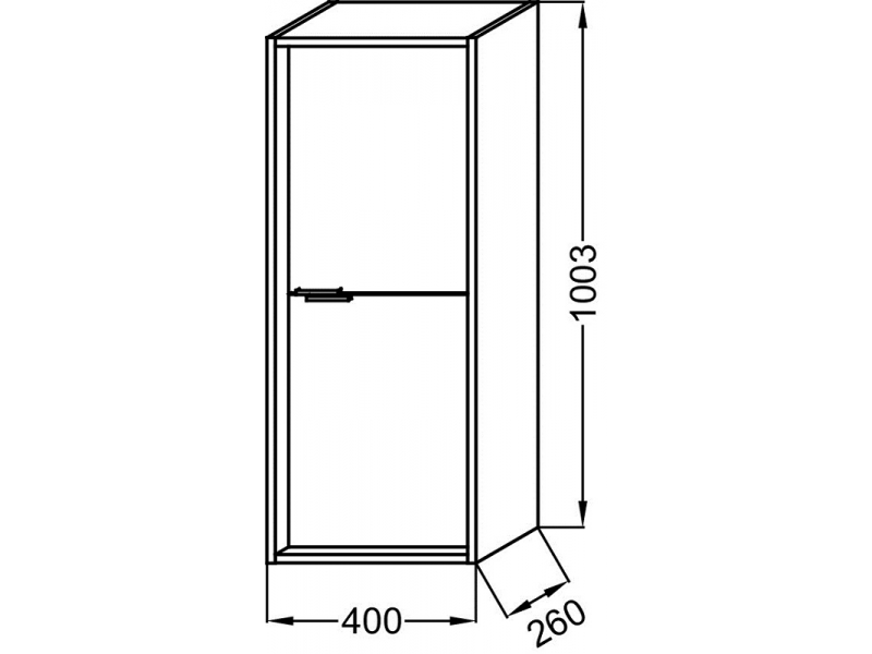 Купить Шкаф-пенал Jacob Delafon Vivienne EB1510-N18-E52, 40 х 100 см, ручки хром, корпус белый глянцевый, фасад дуб табак