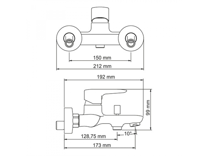 Купить Смеситель для ванны и душа WasserKRAFT 5601 с гарнитуром, хром