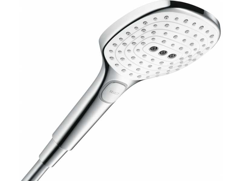 Купить Душевая система Hansgrohe Raindance Select E Showerpipe 300 2 jet 27126400 с кнопками управления, белый/хром