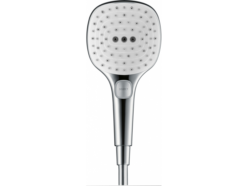 Купить Душевая система Hansgrohe Raindance Select E Showerpipe 300 2 jet 27126400 с кнопками управления, белый/хром