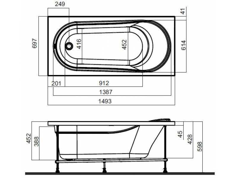 Купить Ванна акриловая Am.Pm Joy W85A-150-070W-A, 150 х 70 см