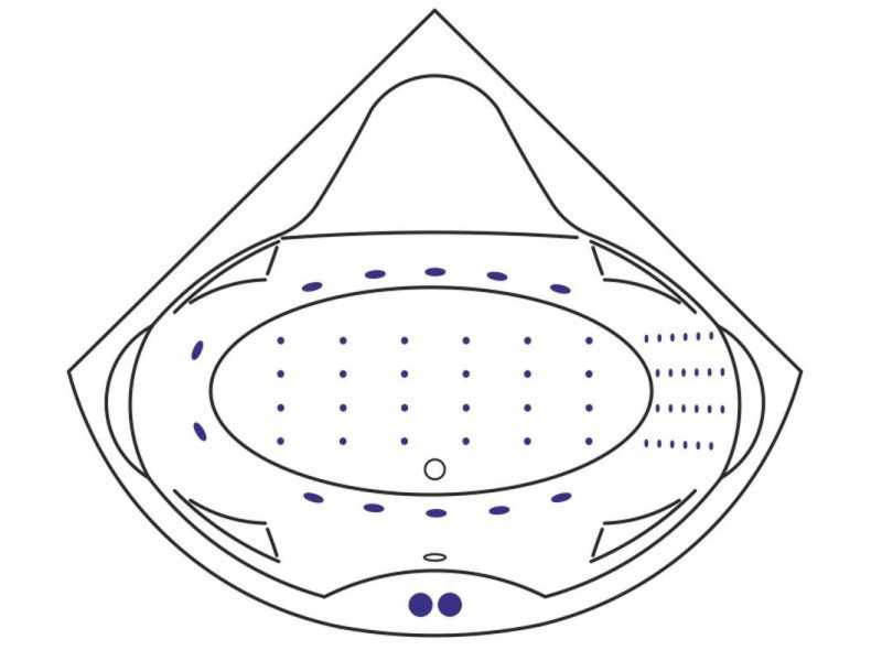 Купить Ванна гидромассажная Excellent Konsul 150 x 150 см, NANO, хром, каркас в подарок