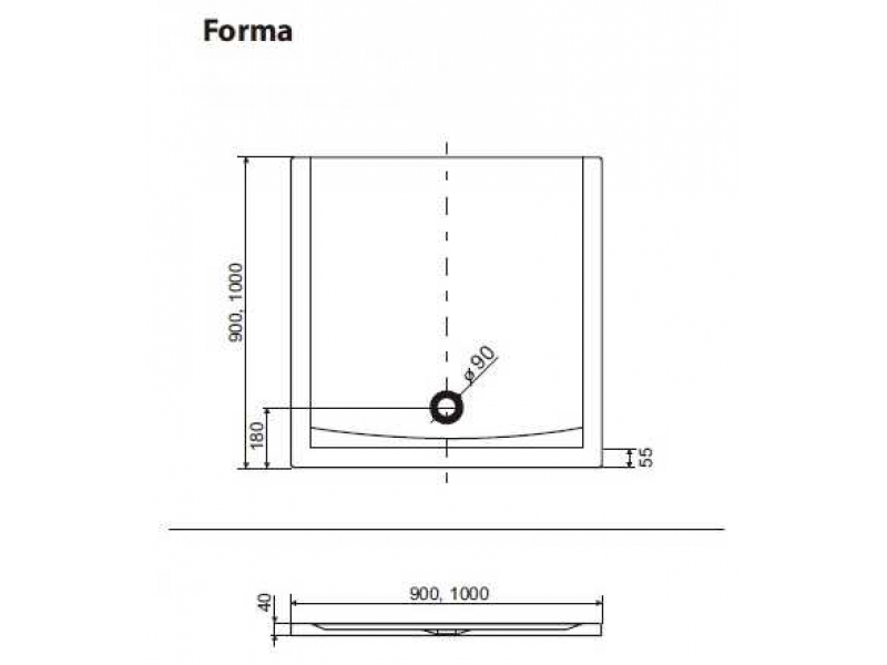 Купить Поддон душевой Excellent Forma 90 x 90 см