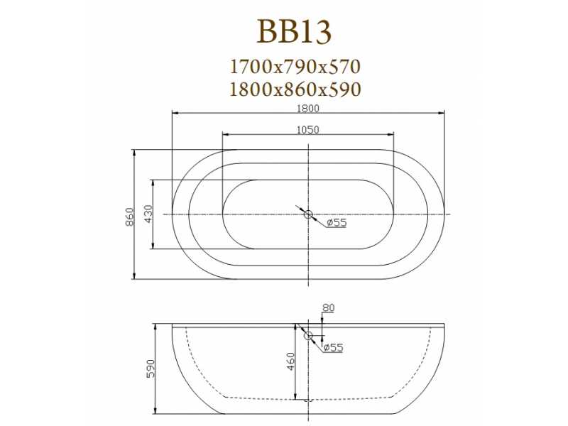 Купить Акриловая ванна BelBagno BB13-1800, 180 х 90 см