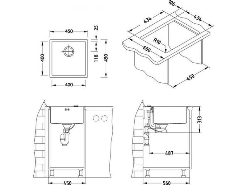 Купить Мойка кухонная Alveus Monarch Quadrix 30 1103381, бронза