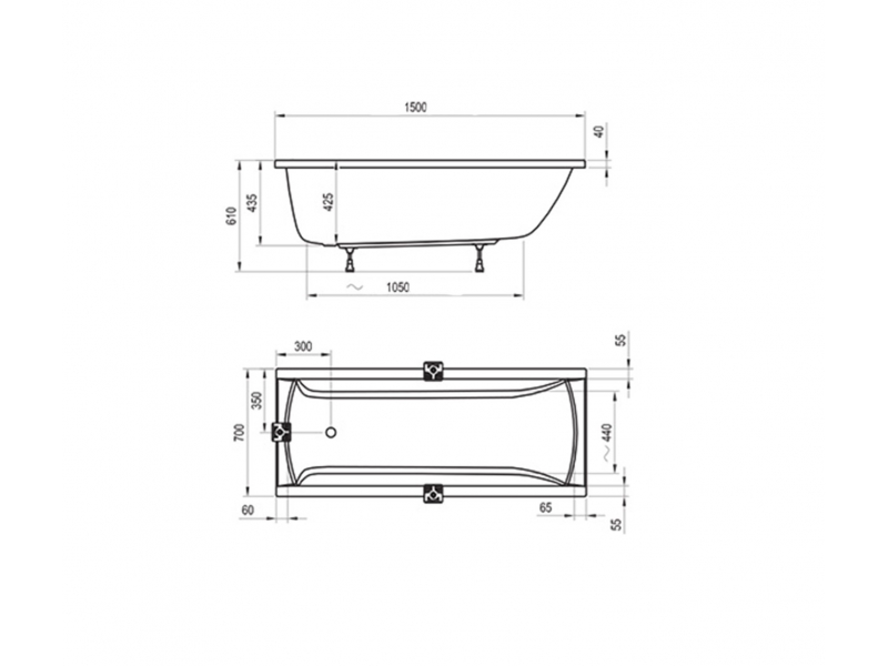 Купить Акриловая ванна Ravak Classic 150х70 см, белая, C521000000