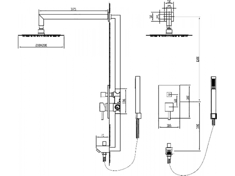 Купить Душевая система RGW Shower Panels SP-54 B с внутренней частью (21140854-04)