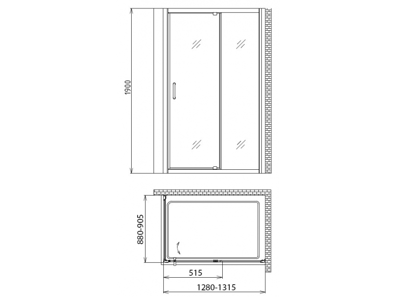 Купить Душевой уголок Gemy Sunny Bay S28131D-A90 (S28191D + A90), 130 х 90 х 190 см, стекло прозрачное