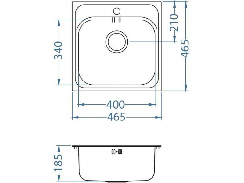 Купить Мойка кухонная Alveus BASIC 140 LEI-90 465 x 465 1100905