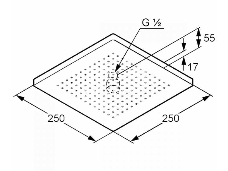 Купить Верхний душ Kludi A-Qa Eco 6654105-00, 25 x 25 см квадратный, толщина 15 мм, 1 режим струи, без держателя, цвет хром