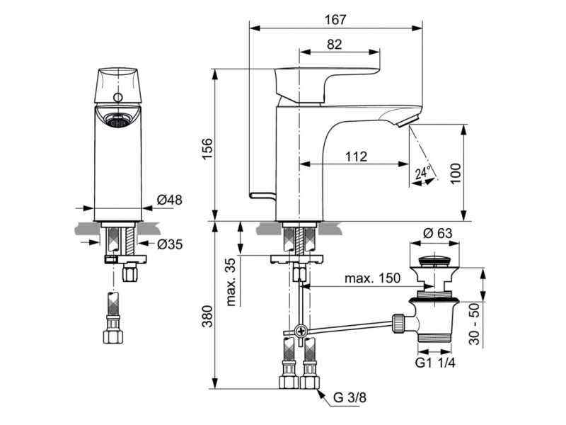 Купить Смеситель Ideal Standard Connect Air Project для раковины, хром, A7021AA