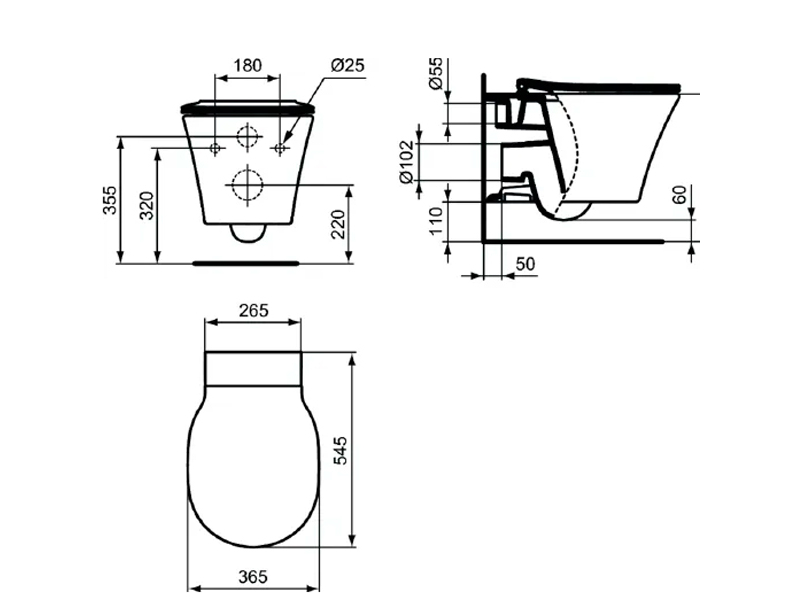 Купить Инсталляция Ideal Standard Prosys с унитазом Connect Air Rimless, PR212101, сиденье микролифт, комплект