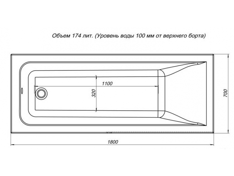 Купить Ванна акриловая Aquanet Bright 216662 180x70 см с каркасом