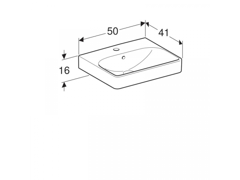 Купить Раковина Geberit Smyle Square 500.256.01.1, 50 х 41 см, белая