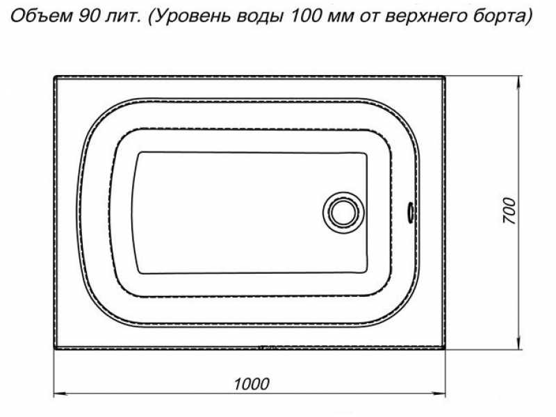 Купить Акриловая ванна Aquanet Seed 100x70 с каркасом, 216658