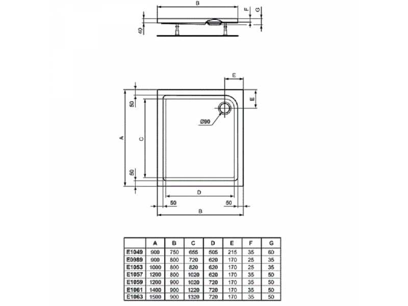 Купить Поддон душевой Ideal Standard Connect Air E105901, 120 х 90 см, акриловый, белый