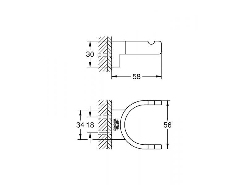 Купить Крючок двойной Grohe Selection 41049A00, черный графит глянец