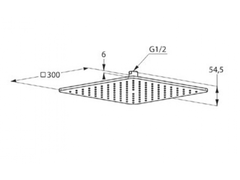 Купить Верхний душ Kludi A-Qa 6453091-00, 30 x 30 см квадратный, плоский 6 мм, 1 режим струи, без держателя, цвет хром