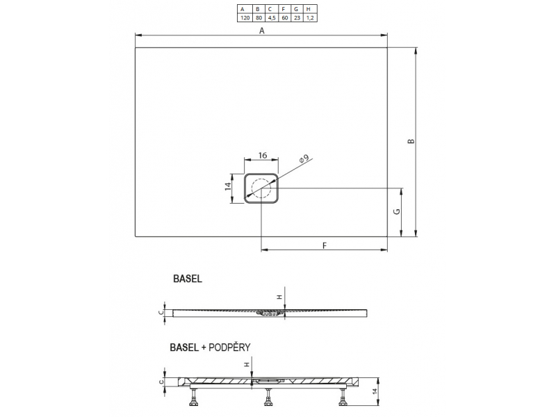 Купить Душевой поддон Riho Basel 406 120 x 80 см DC160050000000S акриловый, прямоугольный, цвет белый