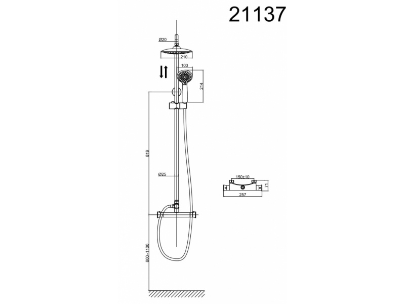 Купить Душевая система D&K Bayern Potsdam DA2113701B09, хром