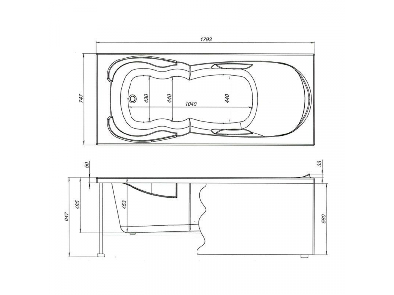 Купить Акриловая ванна Aquanet Viola 180x75 New, 00242744