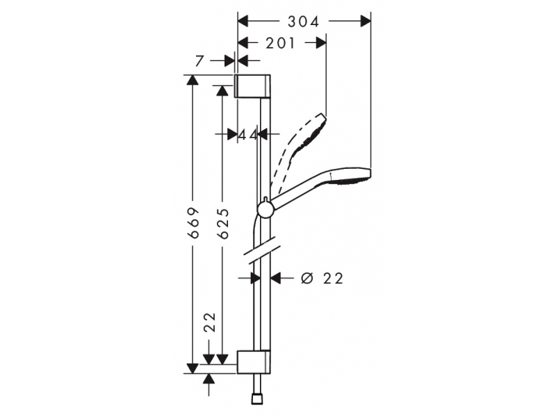 Купить Душевой гарнитур Hansgrohe Croma Select S Multi 26560400 0.65 м, белый/хром