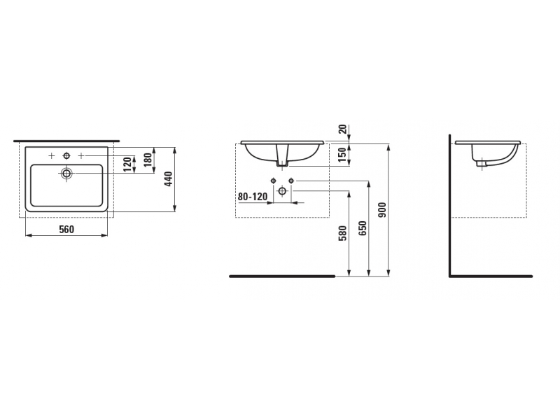 Купить Раковина Laufen Pro S 8189630001041 (8.1896.3.000.104.1)