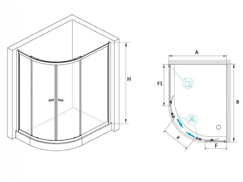 Купить Душевой уголок RGW CL-61, 04096182-11, 80 x 120 х 185 см, дверь раздвижная, стекло прозрачное, хром