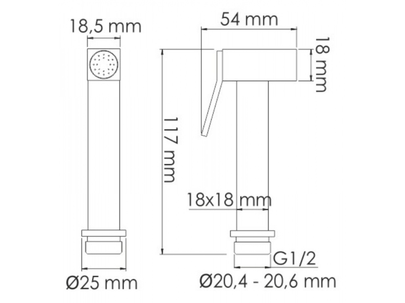 Купить Гигиенический душ WasserKRAFT 8400, со смесителем, оружейная сталь, А84095