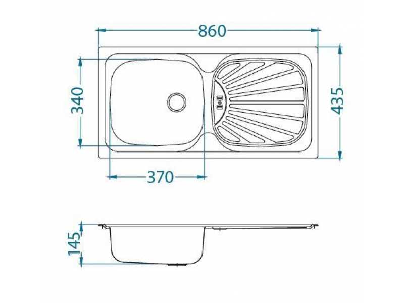 Купить Мойка кухонная Alveus BASIC 80 LEI-60 860 x 435 1008993