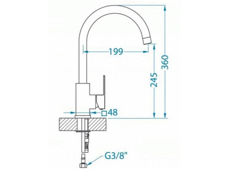 Купить Смеситель для кухни Alveus Santo G91 Carbon 1129041, черный