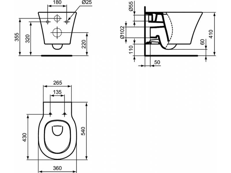 Купить Инсталляция Ideal Standard Prosys с унитазом Connect Air AquaBlade®, P212101, сиденье микролифт, комплект