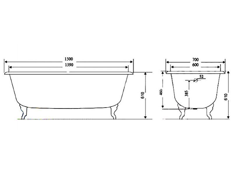 Купить Чугунная ванна Timo Standard 3V Н0000018 150 x 70 см