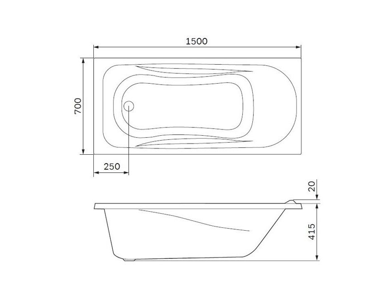 Купить Акриловая ванна AM.PM Sense New 150х70 W76A-150-070W-A