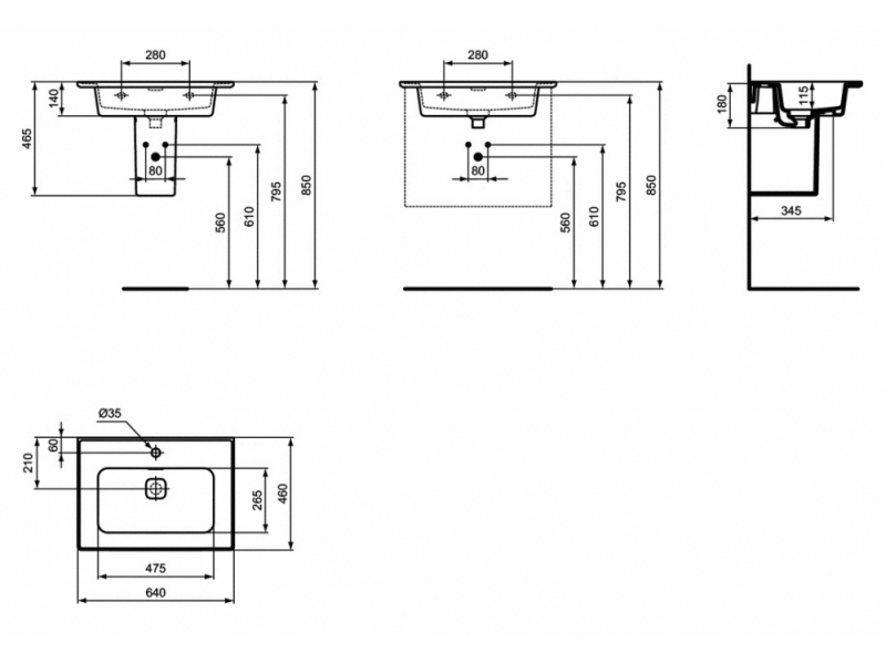 Купить Раковина Ideal Standard Strada II Vanity 64 см, белый, T299101