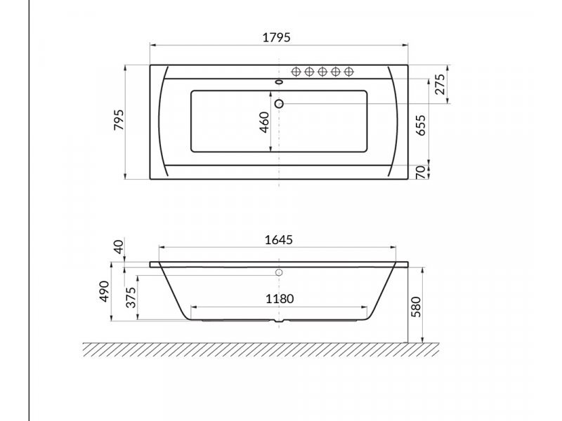 Купить Ванна акриловая Excellent Aquaria Lux 180 x 80, WAEX.AQU180WH