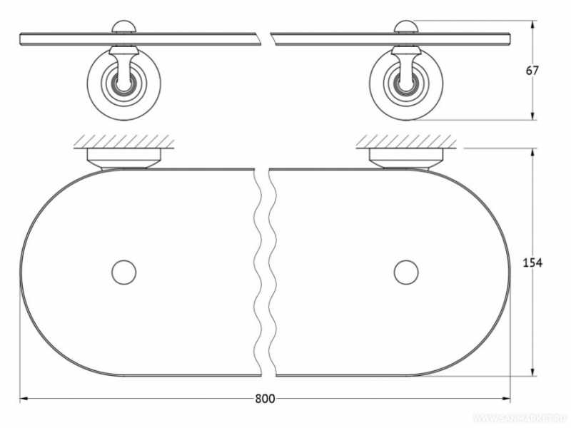 Купить Полка с держателями 3SC Stilmar STI 116 80 см, хром, золото