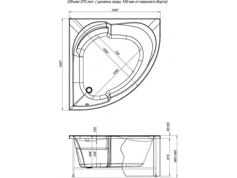 Купить Акриловая ванна Aquanet Bali 150x150 00203906