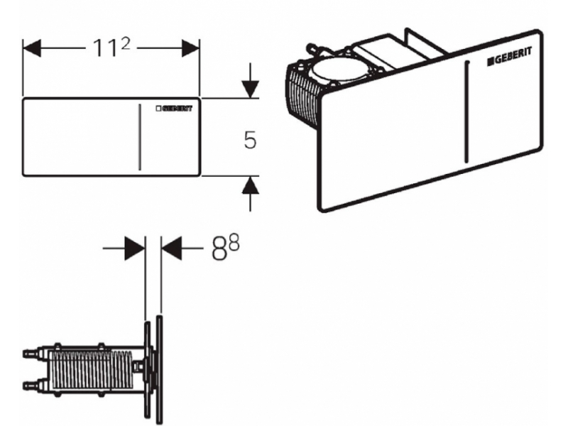 Купить Клавиша смыва Geberit Sigma Type 70 115.630.FW.1, нержавеющая сталь