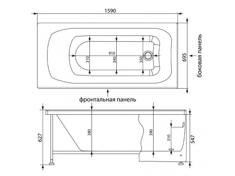 Купить Ванна акриловая Aquanet Roma 00204027 160 x 70 см