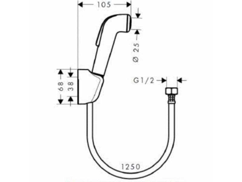 Купить Гигиенический душ Hansgrohe Croma 32127000 1.25 м с держателем, белый/хром