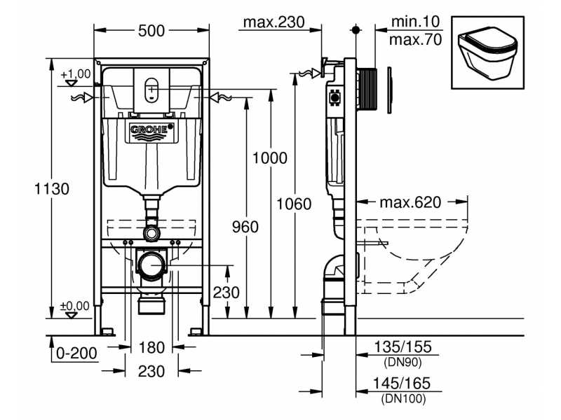 Купить Инсталляция для подвесного унитаза Grohe Rapid SL 38929000 (4 в 1 в сборе)