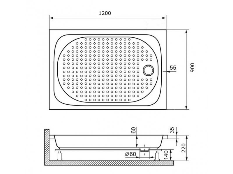 Купить Душевой поддон RGW Lux/TN 16180292-21, 90 x 120 см акриловый, прямоугольный, цвет белый