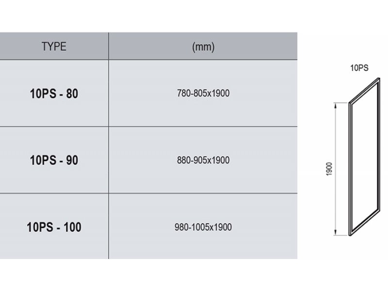 Купить Неподвижная стенка Ravak 10 10PS-90, профиль блестящий, витраж транспарент, 9UV70C00Z1