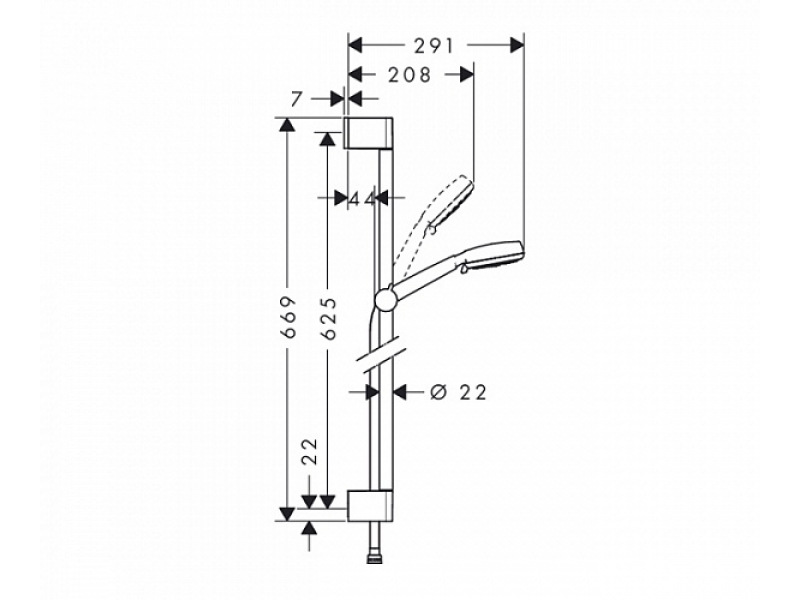 Купить Душевой гарнитур Hansgrohe Crometta 100 Multi 26650400, белый/хром, штанга 65 см