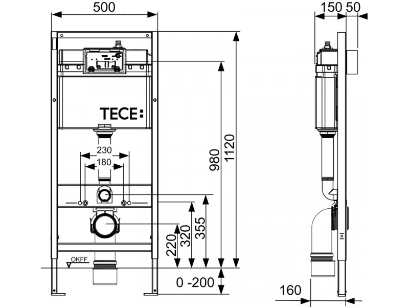 Купить Инсталляции для унитаза TECEbase K400403 4 в 1 с глянцевой панелью смыва TECEnow