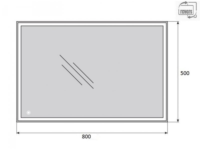 Купить Зеркало BelBagno SPC-GRT-500-800-LED-TCH 50 x 80 см со встроенным светильником и сенсорным выключателем