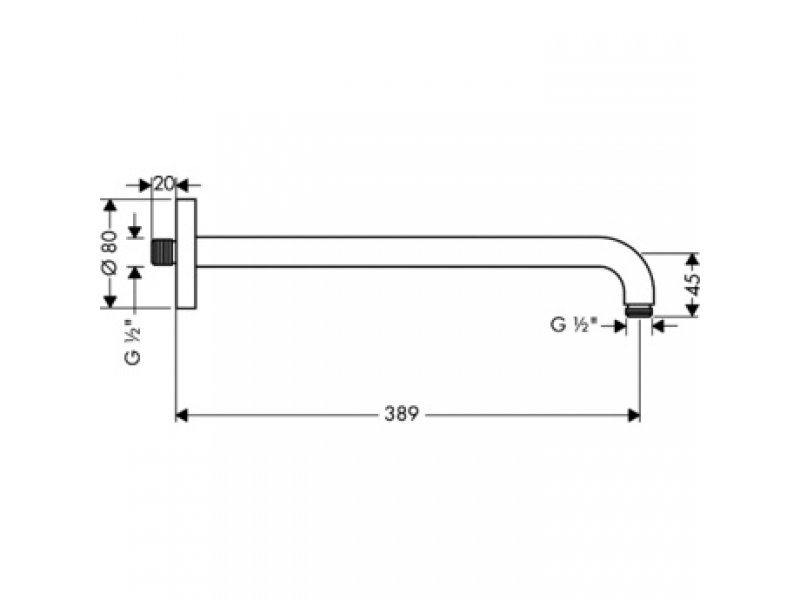 Купить Держатель душа Hansgrohe 27413000, 38.9 см, G 1/2