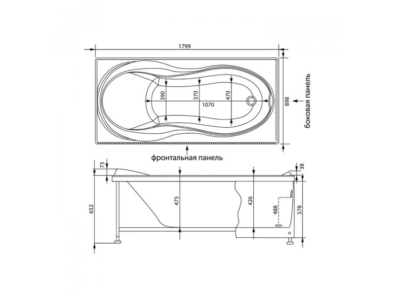 Купить Ванна акриловая Aquanet Grenada 00203973 180 x 90 см