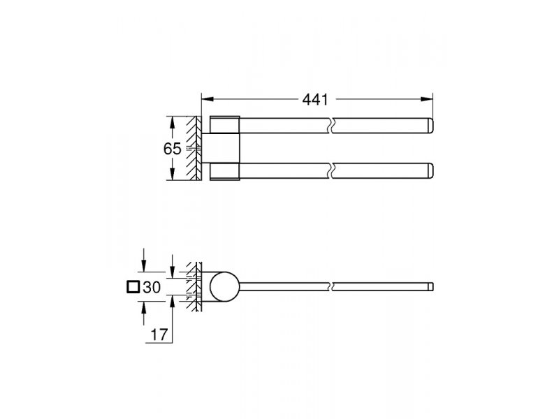 Купить Полотенцедержатель двойной поворотный Grohe Selection 41063BE0, 44.1 см, никель глянец